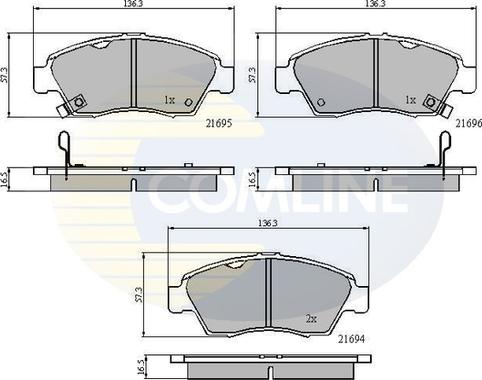 Comline CBP3555 - Тормозные колодки, дисковые, комплект avtokuzovplus.com.ua