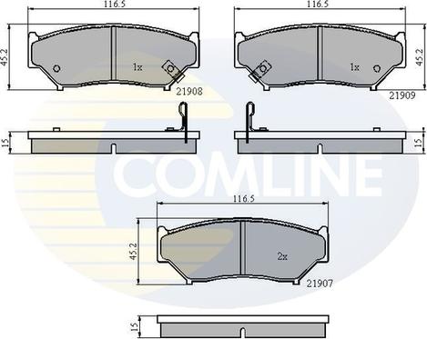 Comline CBP3587 - Гальмівні колодки, дискові гальма autocars.com.ua