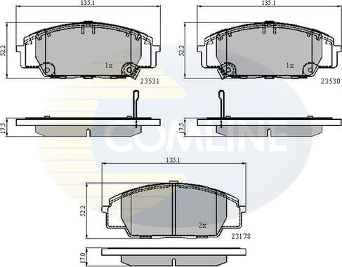 Comline CBP3947 - Гальмівні колодки, дискові гальма autocars.com.ua