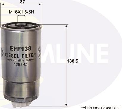 Comline EFF138 - Топливный фильтр avtokuzovplus.com.ua