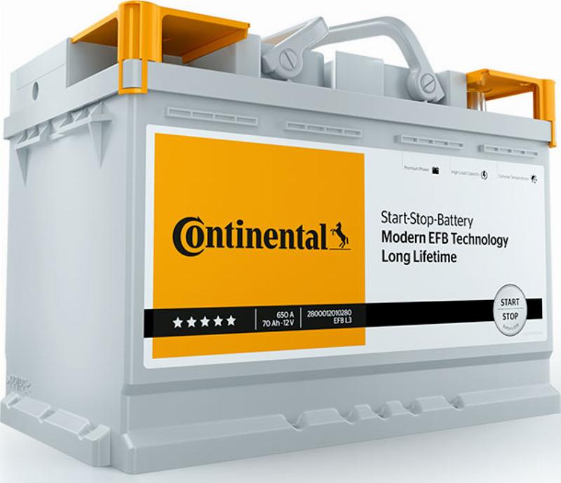 CONTINENTAL 2800012001280 - Стартерна акумуляторна батарея, АКБ autocars.com.ua