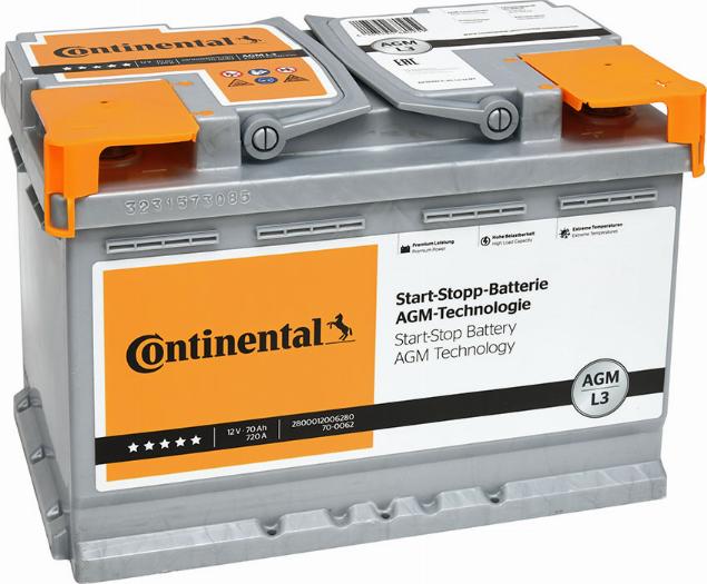 Continental 2800012006280 - Стартерна акумуляторна батарея, АКБ autocars.com.ua
