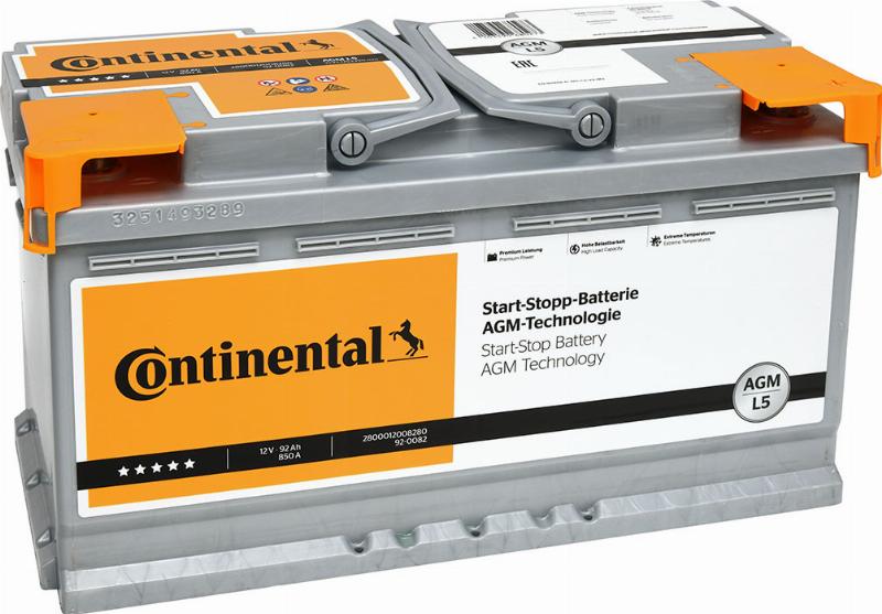 CONTINENTAL 2800012008280 - Стартерна акумуляторна батарея, АКБ autocars.com.ua
