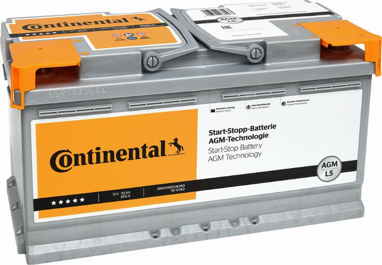 Continental 2800012008280 - Стартерна акумуляторна батарея, АКБ autocars.com.ua