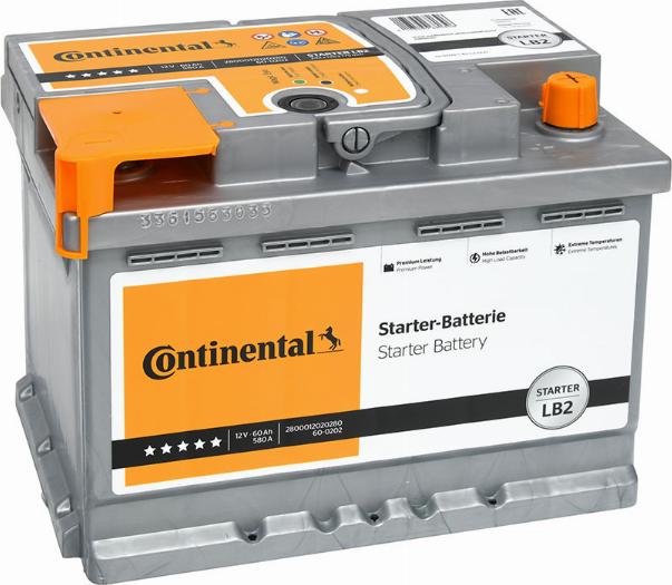 Continental 2800012020280 - Стартерная аккумуляторная батарея, АКБ autodnr.net