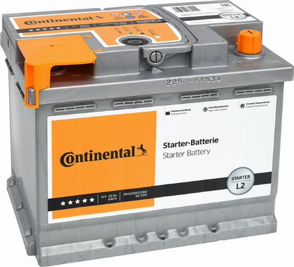 Continental 2800012021280 - Стартерная аккумуляторная батарея, АКБ autodnr.net