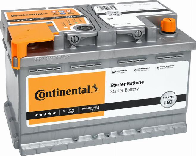 Continental 2800012022280 - Стартерная аккумуляторная батарея, АКБ autodnr.net