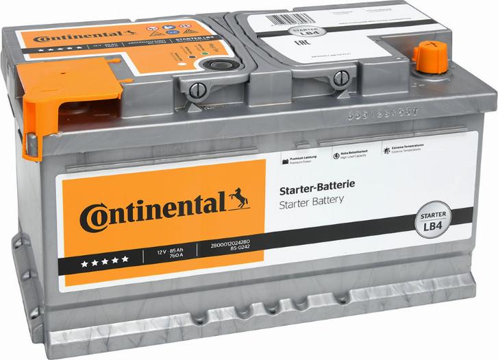 Continental 2800012024280 - Стартерная аккумуляторная батарея, АКБ autodnr.net