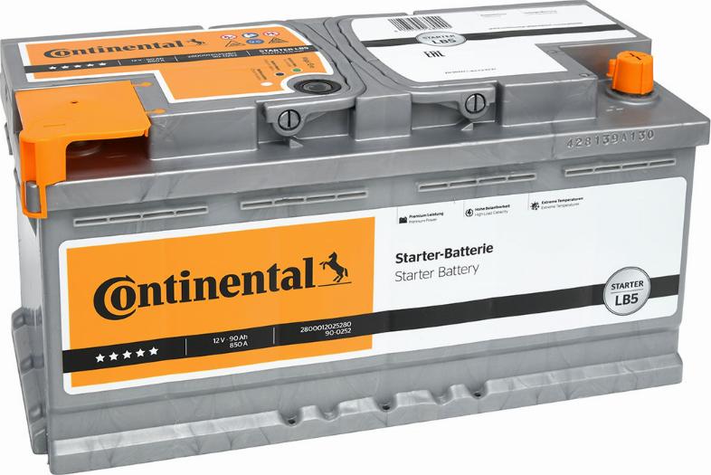 Continental 2800012025280 - Стартерная аккумуляторная батарея, АКБ autodnr.net