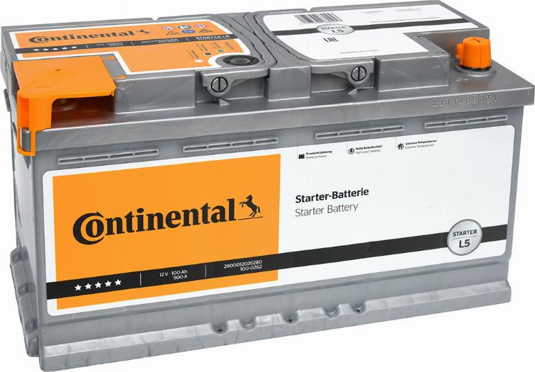 Continental 2800012026280 - Стартерная аккумуляторная батарея, АКБ autodnr.net