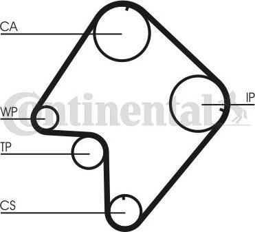 Contitech CT 832 - Ремінь ГРМ autocars.com.ua