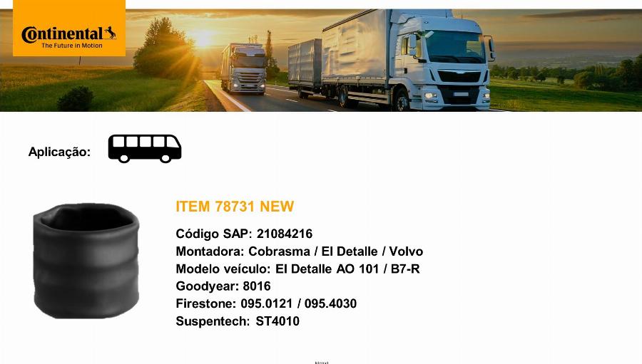 CONTINENTAL 78731NEW - Пневматична ресора, ходова частина autocars.com.ua