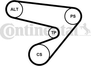 Contitech 5 PK 1230 K1 - Комплект реміньролики autocars.com.ua