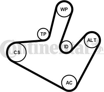 CONTITECH 5 PK 1515 K1 - Поликлиновый ременный комплект avtokuzovplus.com.ua