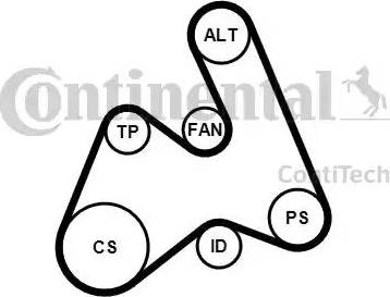 Continental 5PK1592K1 - Поликлиновий ремінний комплект autocars.com.ua