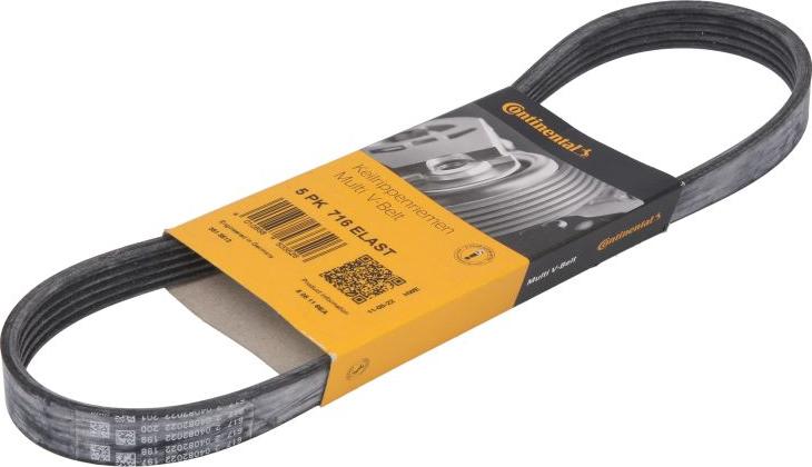 CONTINENTAL 5 PK 716 ELAST - Поликлиновой ремінь autocars.com.ua