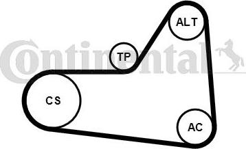 Contitech 6 PK 1070 K1 - Поликлиновий ремінний комплект autocars.com.ua