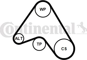 CONTITECH 6PK1390K2 - Поликлиновий ремінний комплект autocars.com.ua