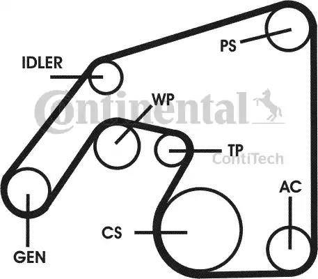 Continental 6PK2271D1 - Поликлиновий ремінний комплект autocars.com.ua