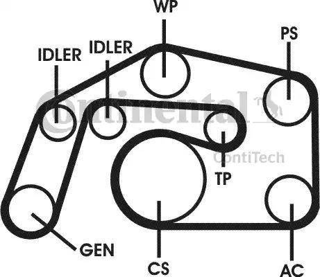 Continental 6PK2495D1 - Поликлиновый ременный комплект autodnr.net