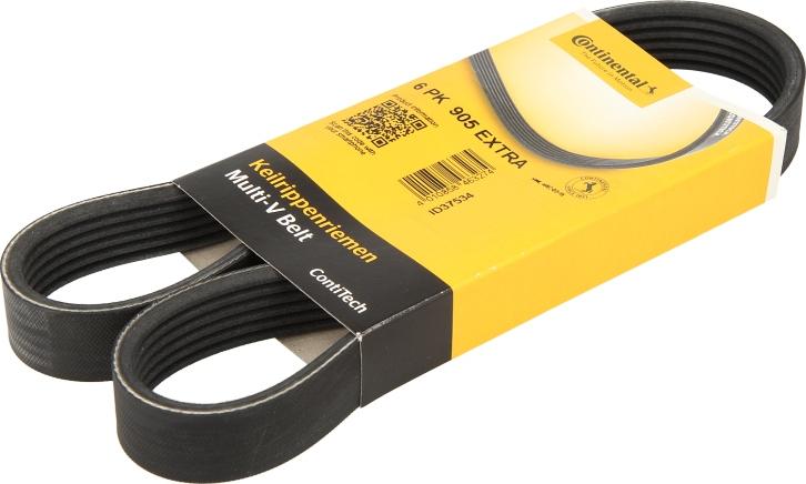 CONTINENTAL 6PK905 EXTRA - Поликлиновой ремінь autocars.com.ua