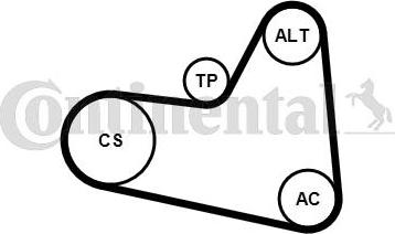 Contitech 6PK976K1 - Комплект реміньролики autocars.com.ua