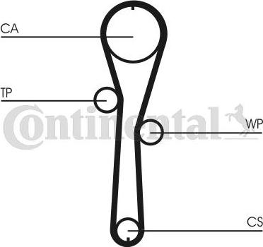 Contitech CT1045WP1 - Комплект реміньроликпомпа autocars.com.ua