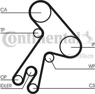 Continental CT583 - пас ГРМ Toyota Avensis-Camry-Corolla 1.8-2.0 D 86- autocars.com.ua