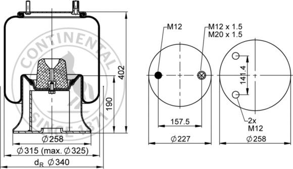 Contitech AIR Spring 4159 N P07 - Кожух пневматичної ресори autocars.com.ua