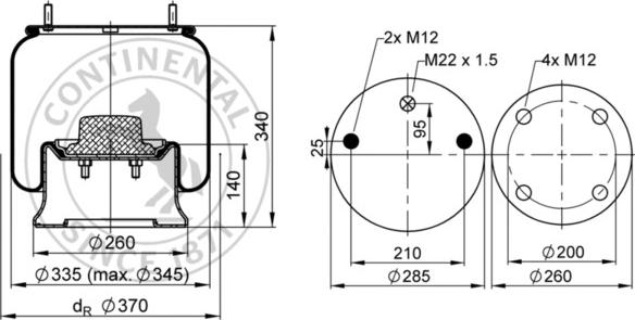 Contitech AIR Spring 4810 N P05 - Кожух пневматичної ресори autocars.com.ua