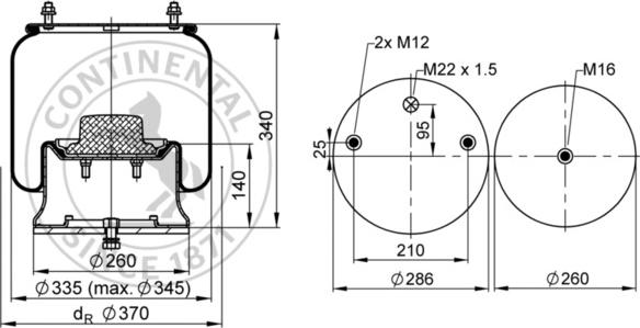 Contitech AIR Spring 4810 N P08 - Кожух пневматичної ресори autocars.com.ua