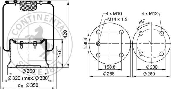 Contitech AIR Spring 4813 N P07 - Кожух пневматичної ресори autocars.com.ua