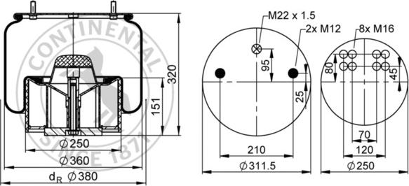 Contitech AIR Spring 4881 N P30 - Кожух пневматичної ресори autocars.com.ua