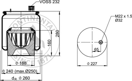 Contitech AIR Spring 6121 N P44 - Кожух пневматичної ресори autocars.com.ua