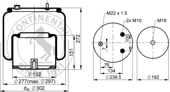 Contitech AIR Spring 6433 N P01 - Кожух пневматичної ресори autocars.com.ua