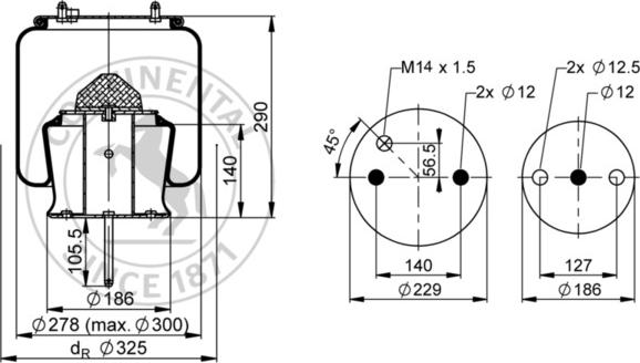 Contitech AIR Spring 6710 N P01 - Кожух пневматичної ресори autocars.com.ua