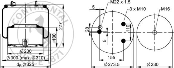 Contitech AIR Spring 836 N P06 - Кожух пневматичної ресори autocars.com.ua