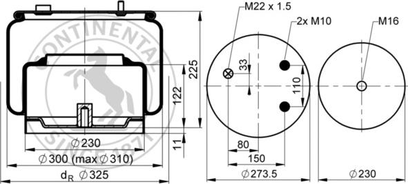 Contitech AIR Spring 836 N P12 - Кожух пневматичної ресори autocars.com.ua