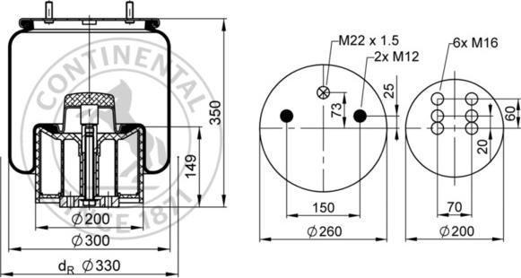 Contitech AIR Spring 940 MB P30 - Кожух пневматичної ресори autocars.com.ua