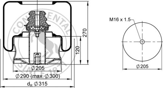 Contitech AIR Spring 946 N P03 - Кожух пневматичної ресори autocars.com.ua