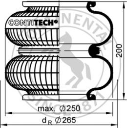 Contitech AIR Spring FD 200-19 S - Кожух пневматичної ресори autocars.com.ua