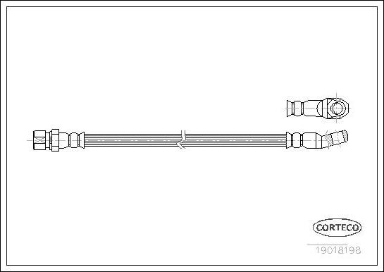 Corteco 19018198 - Гальмівний шланг autocars.com.ua