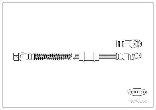 Corteco 19018200 - Гальмівний шланг autocars.com.ua