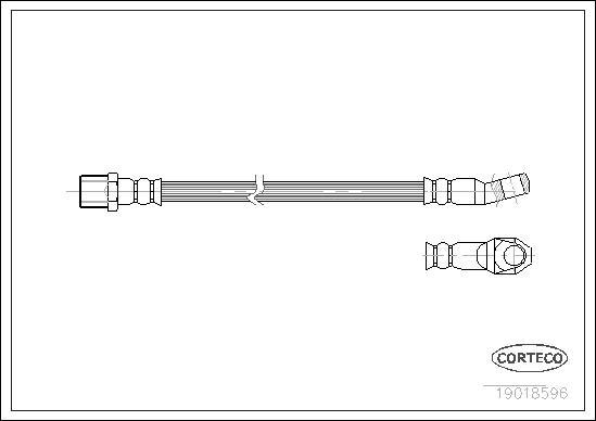 Corteco 19018596 - Гальмівний шланг autocars.com.ua