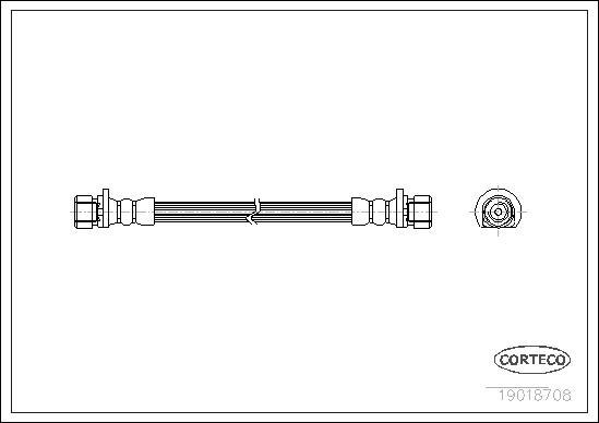 Corteco 19018708 - Гальмівний шланг autocars.com.ua