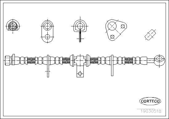 Corteco 19030518 - Гальмівний шланг autocars.com.ua