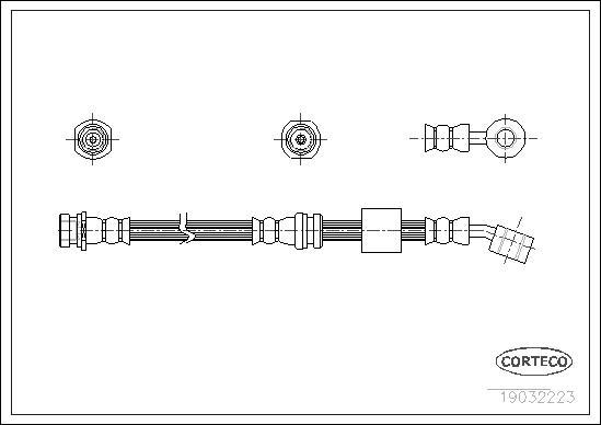 Corteco 19032223 - Гальмівний шланг autocars.com.ua