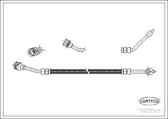 Corteco 19032305 - Гальмівний шланг autocars.com.ua