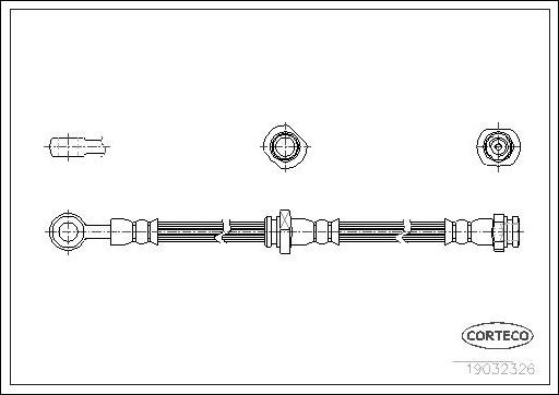 Corteco 19032326 - Гальмівний шланг autocars.com.ua