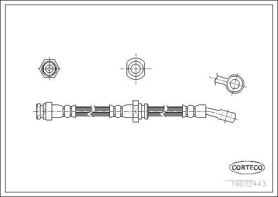 Corteco 19032443 - Гальмівний шланг autocars.com.ua